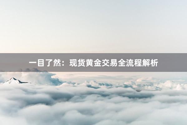 一目了然：现货黄金交易全流程解析