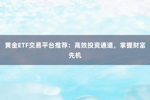 黄金ETF交易平台推荐：高效投资通道，掌握财富先机